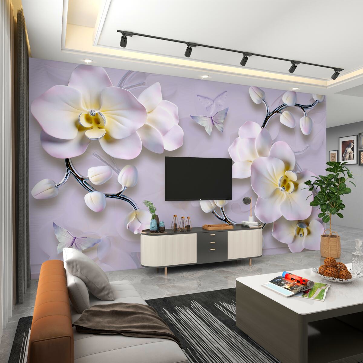 Fototapeta białe kwiaty kwitnące na gałęziach