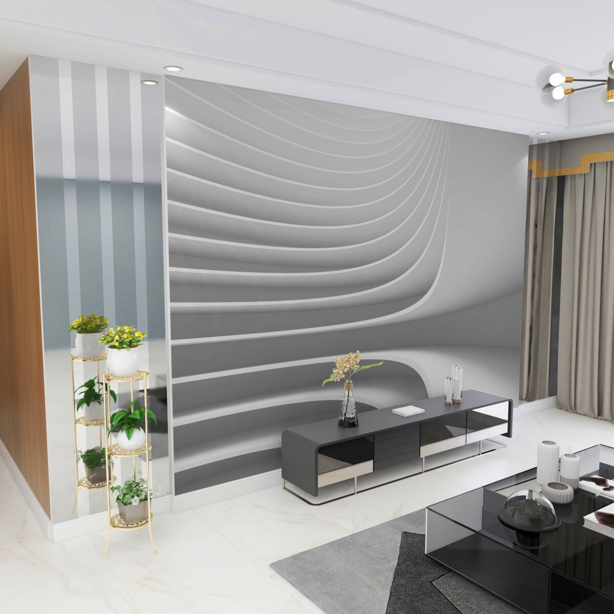 Fototapeta geometryczne gładkie poziome linie