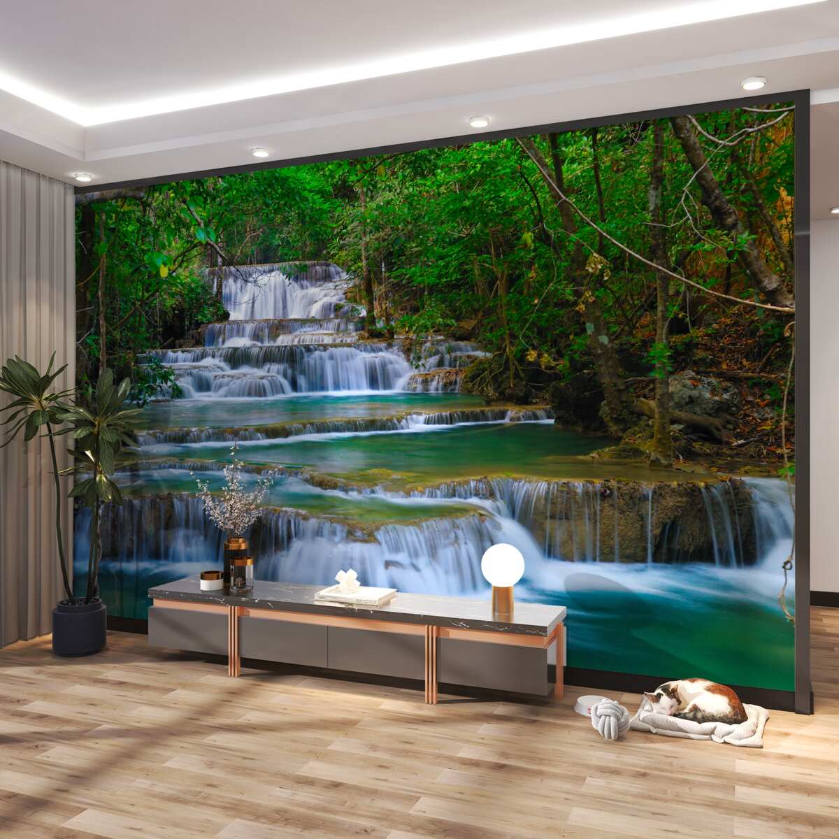 Fototapeta duży wodospad z lazurową wodą