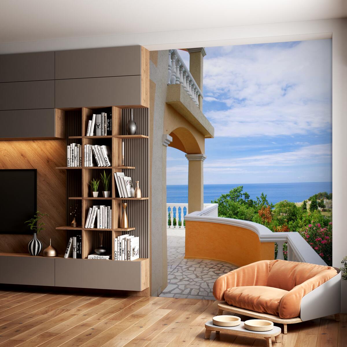 Fototapeta niekończący się widok na ocean z domu obserwacyjnego