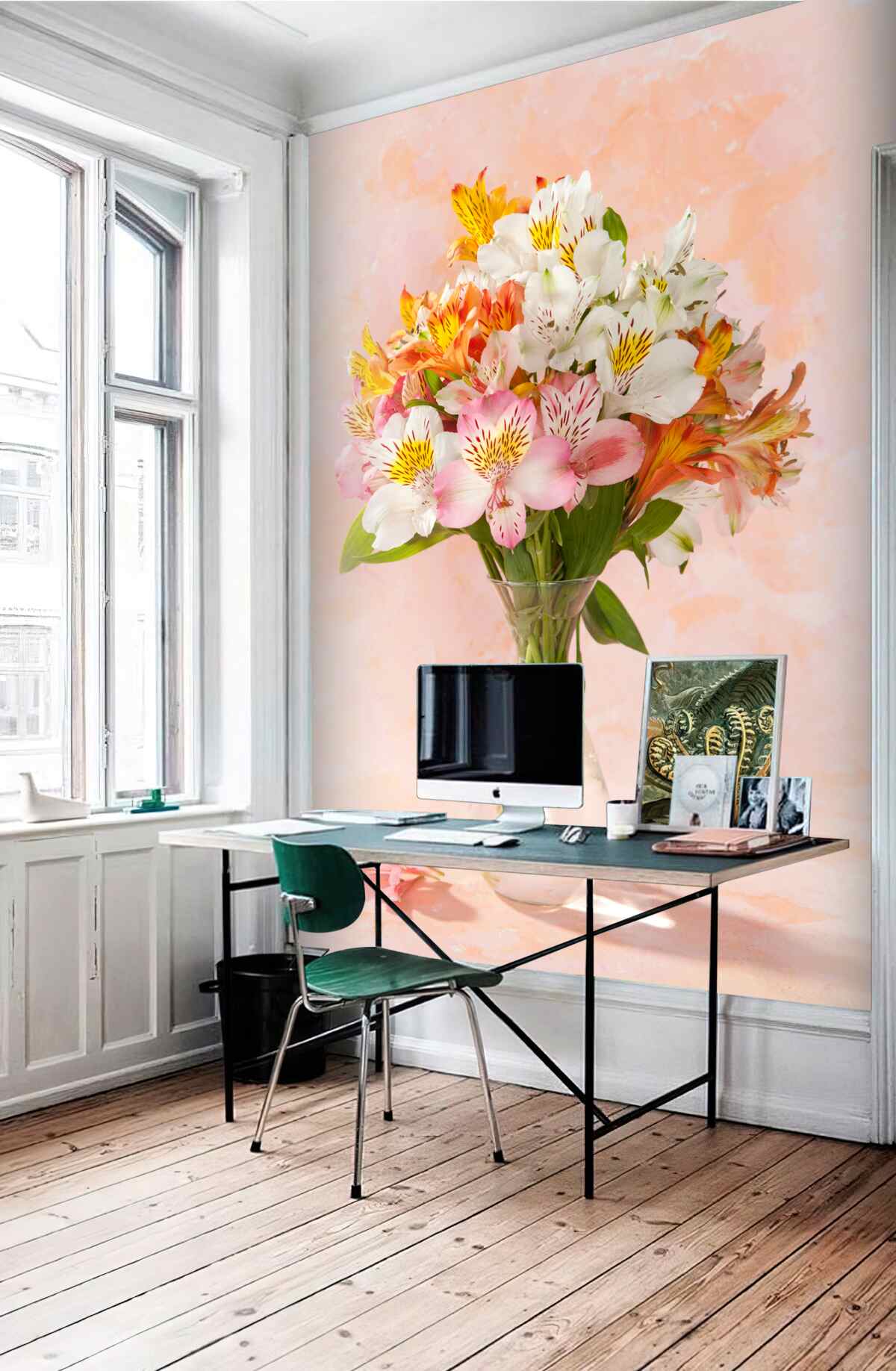 Fototapeta wiosenny bukiet różnych świeżych kwiatów w wazonie