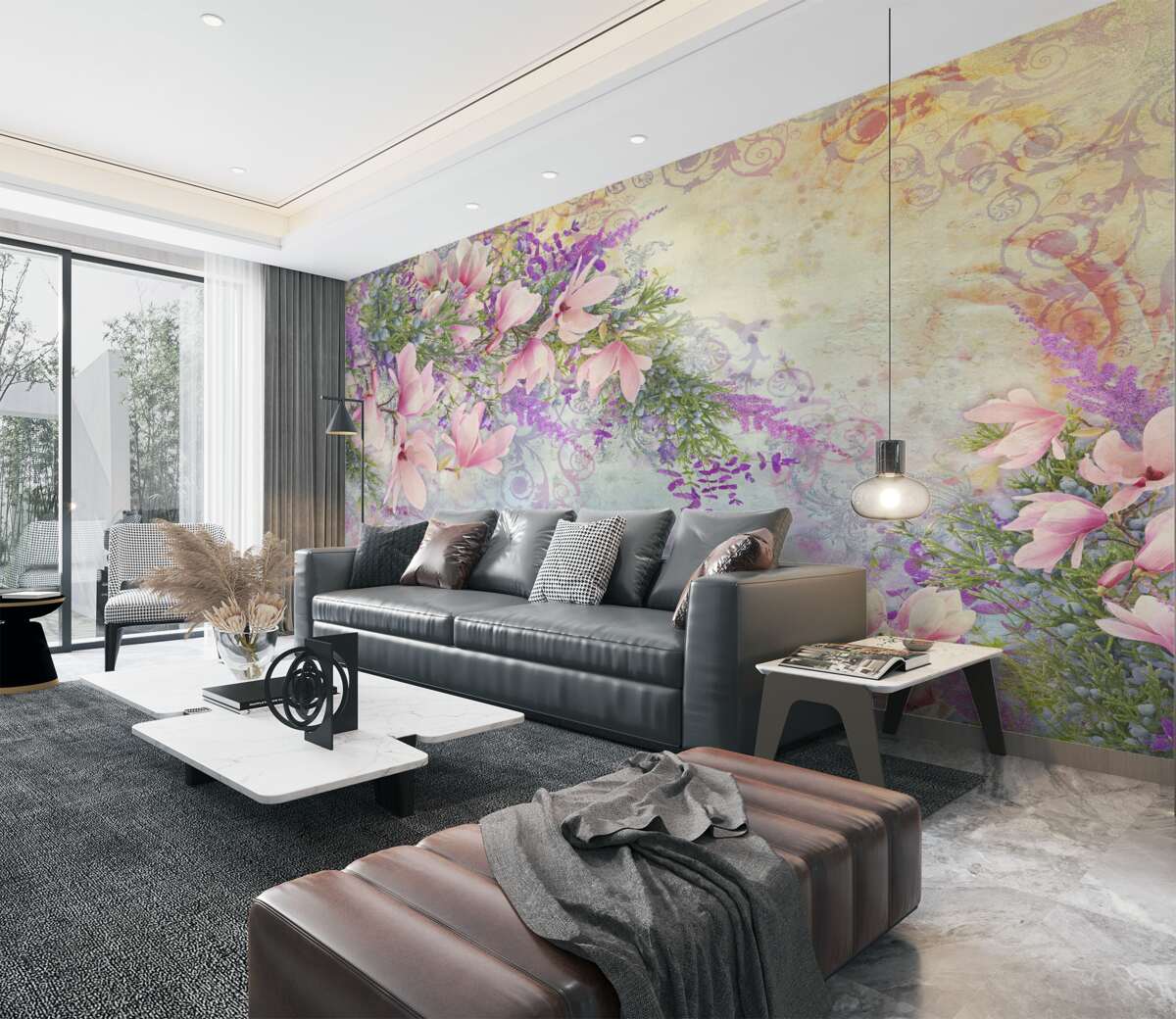 Fototapeta jasne delikatne kwiaty na miękkim tle