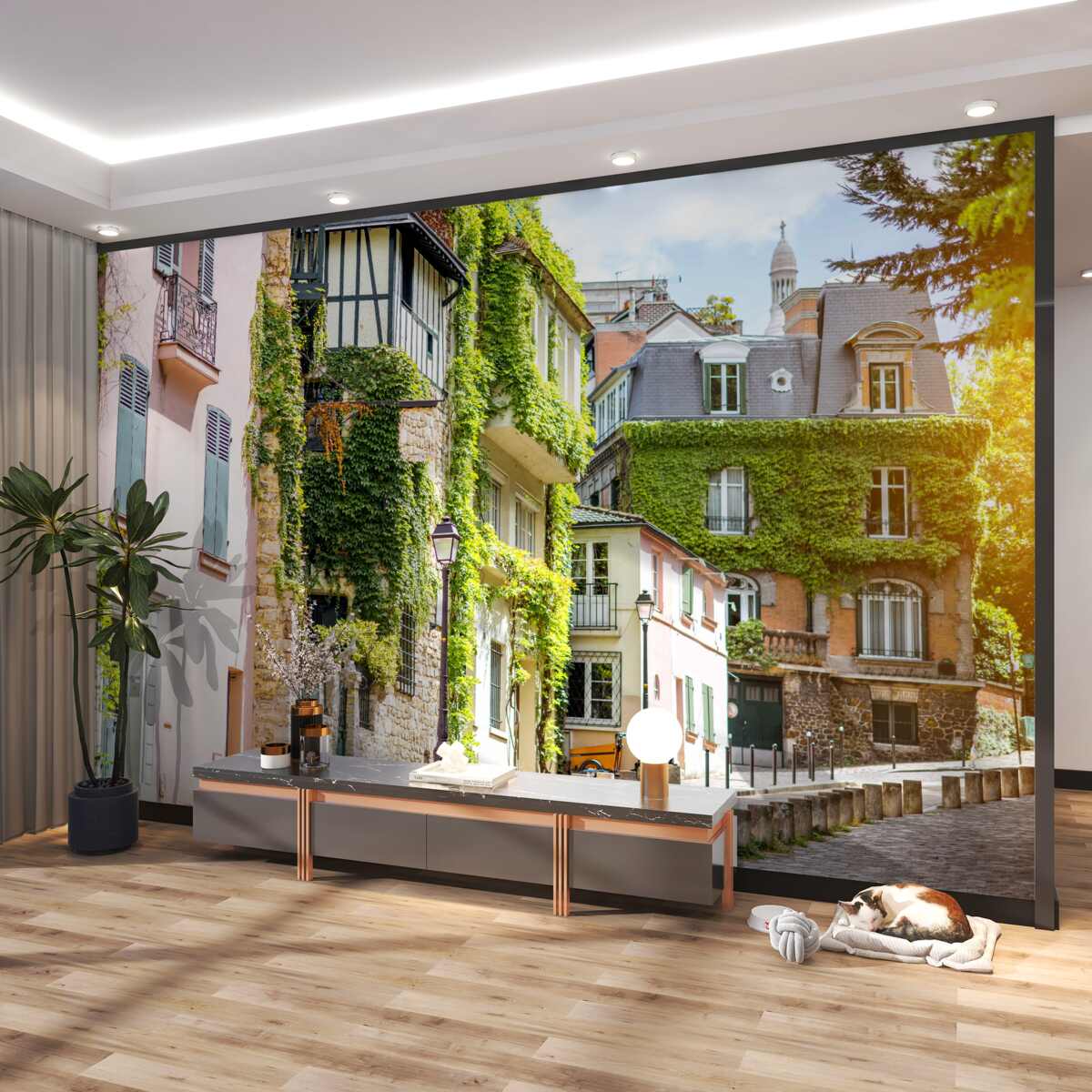 Fototapeta stare domy pięknie przytłoczone