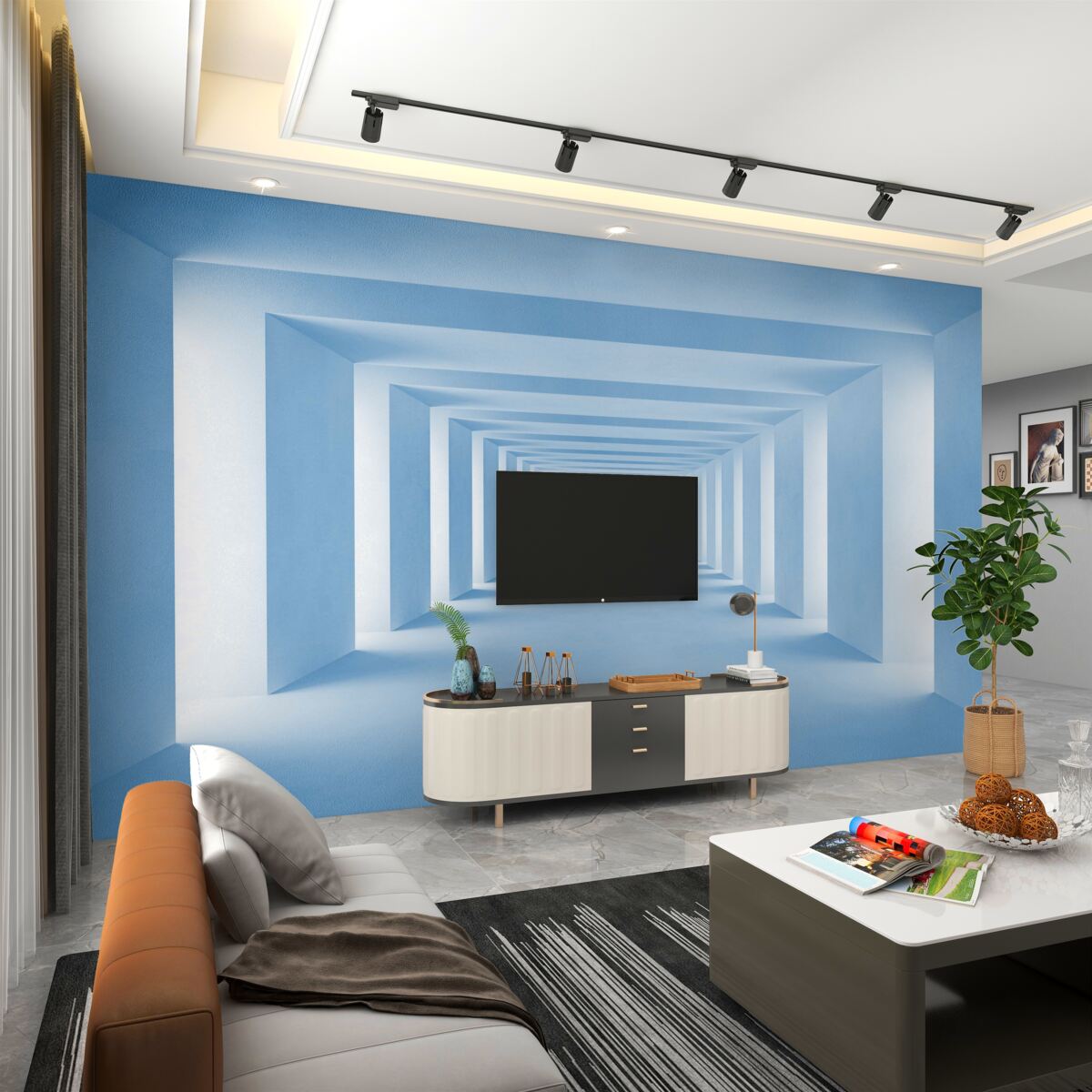 Fototapeta prostokątne łuki oddalające się w nieskończoność