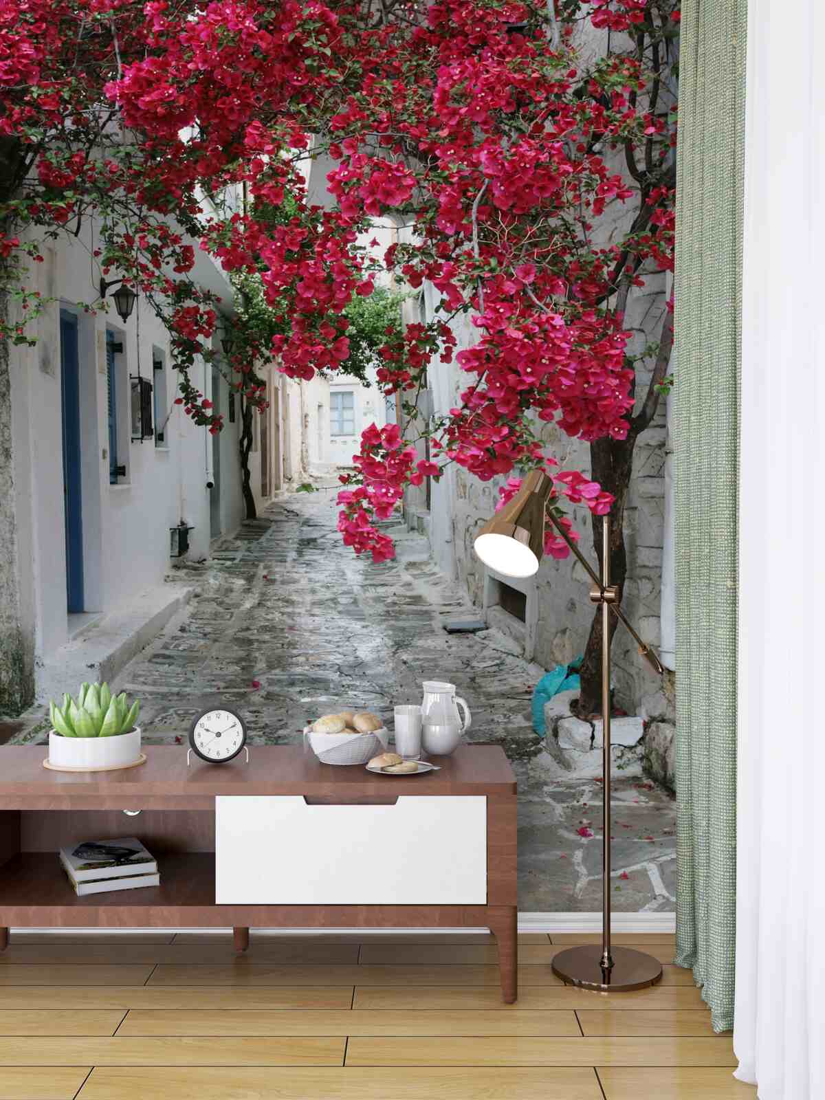 Fototapeta Z murów ulic zwisają gęsto porośnięte krzaki