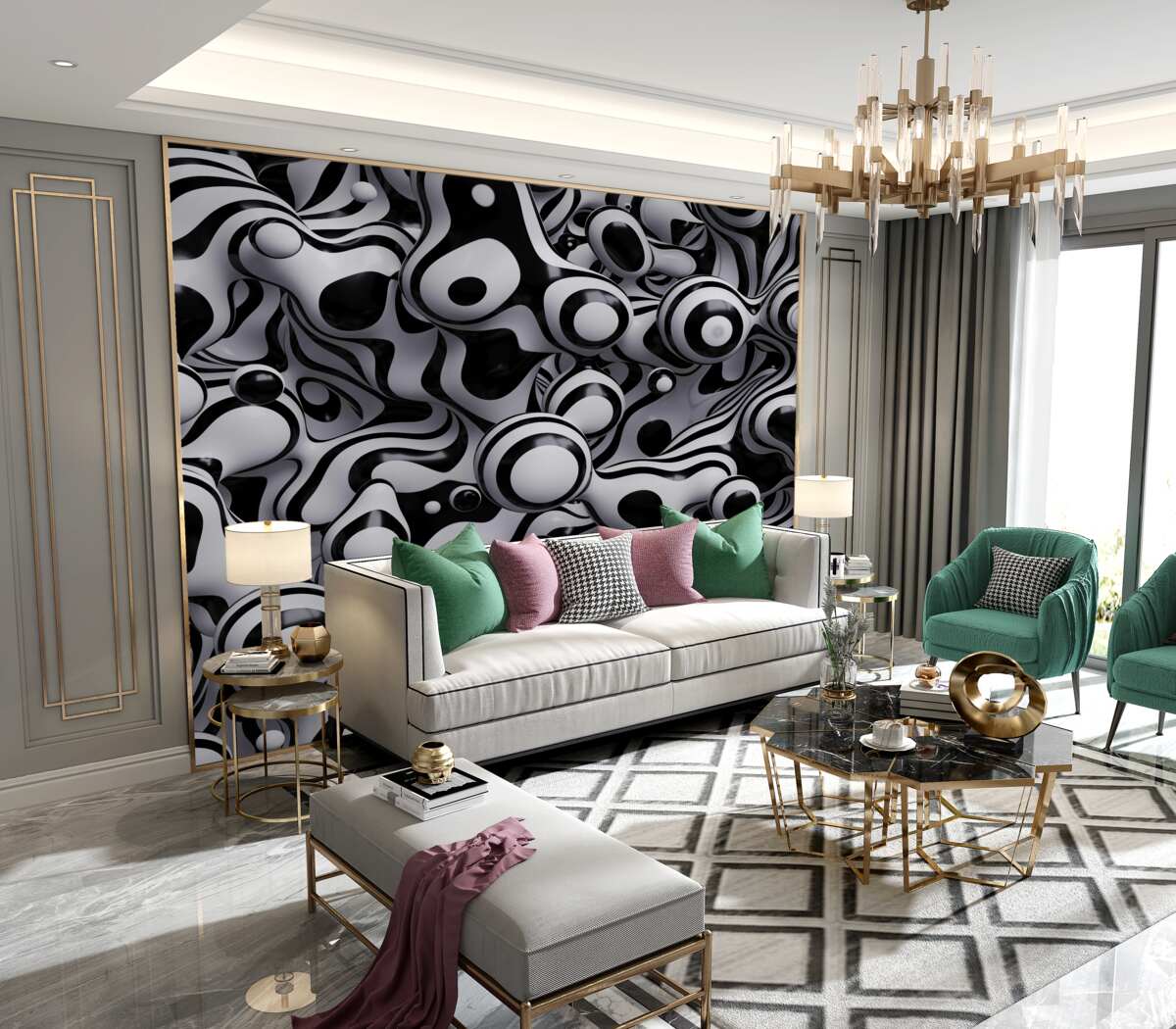 Fototapeta czarne krople w zlewni białej wody