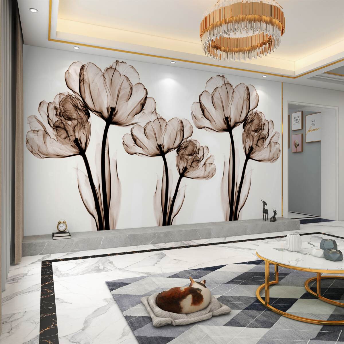 Fototapeta przezroczyste delikatne cienkie pąki kwiatowe