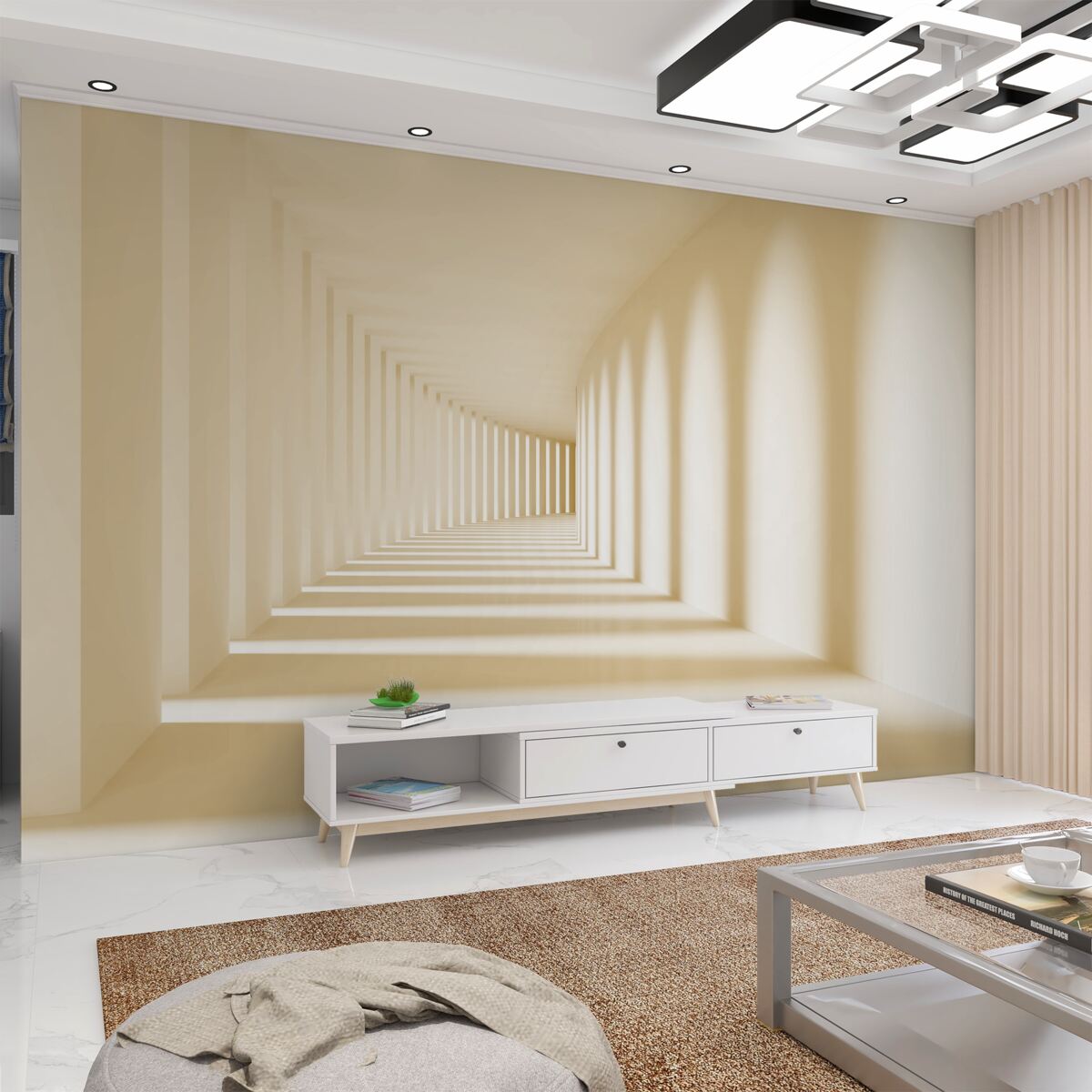 Fototapeta korytarz cofający się w cień słońca