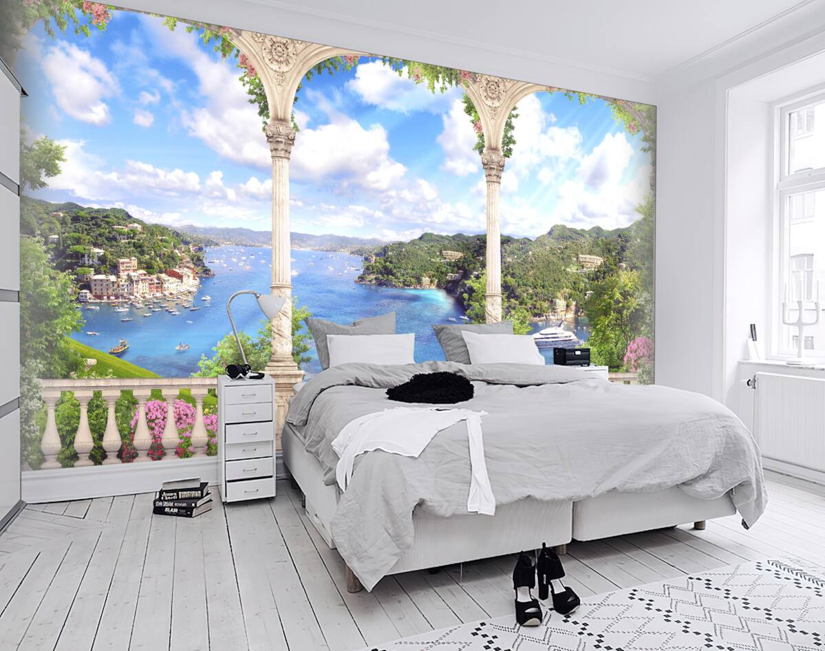 Fototapeta taras widokowy z malowniczym widokiem na przyrodę