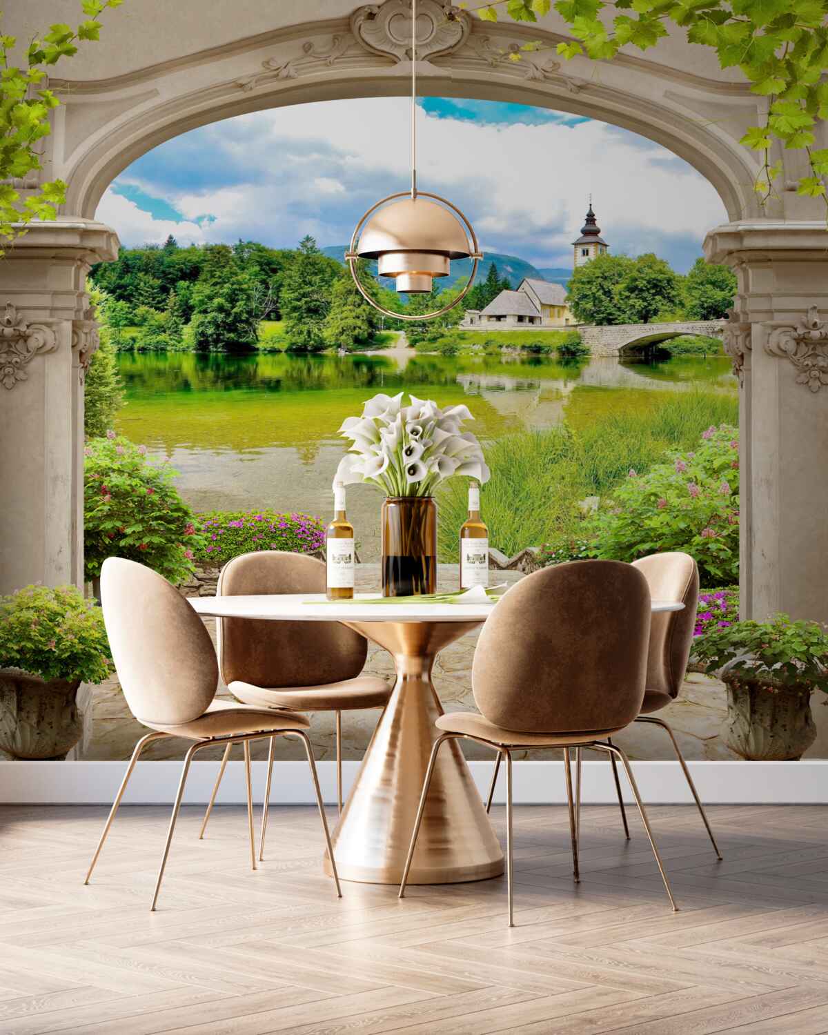 Fototapeta okrągły łuk z dostępem do wody