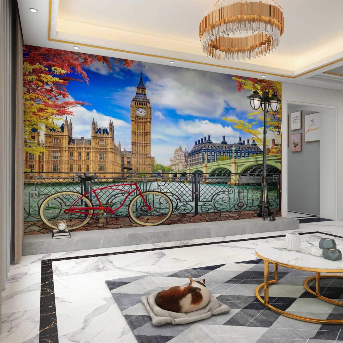 Fototapeta Most Tamizy i Big Ben jesienią