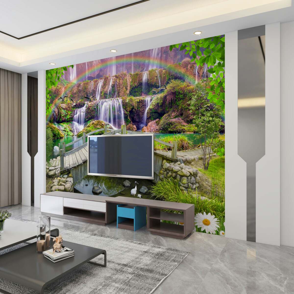 Fototapeta kompozycja krajobrazowa ogrodu letniego