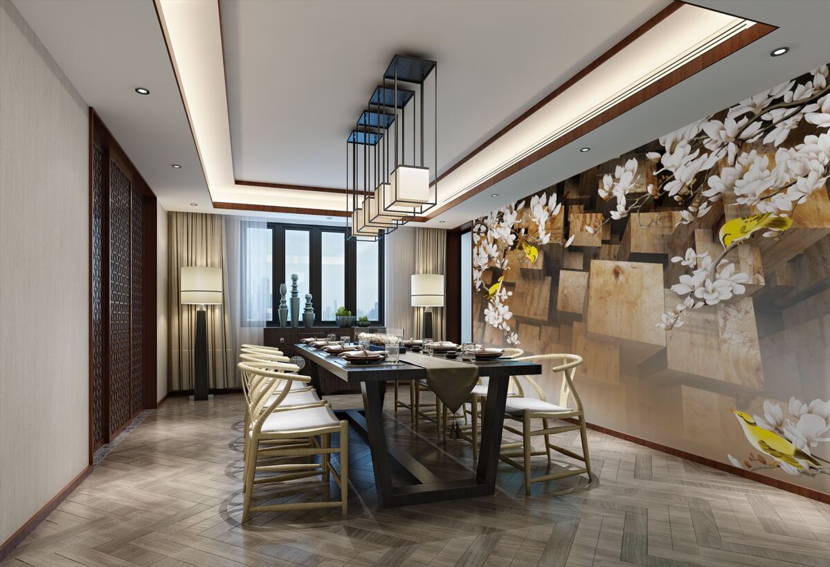 Fototapeta białe kwiaty i pływające drewniane kostki