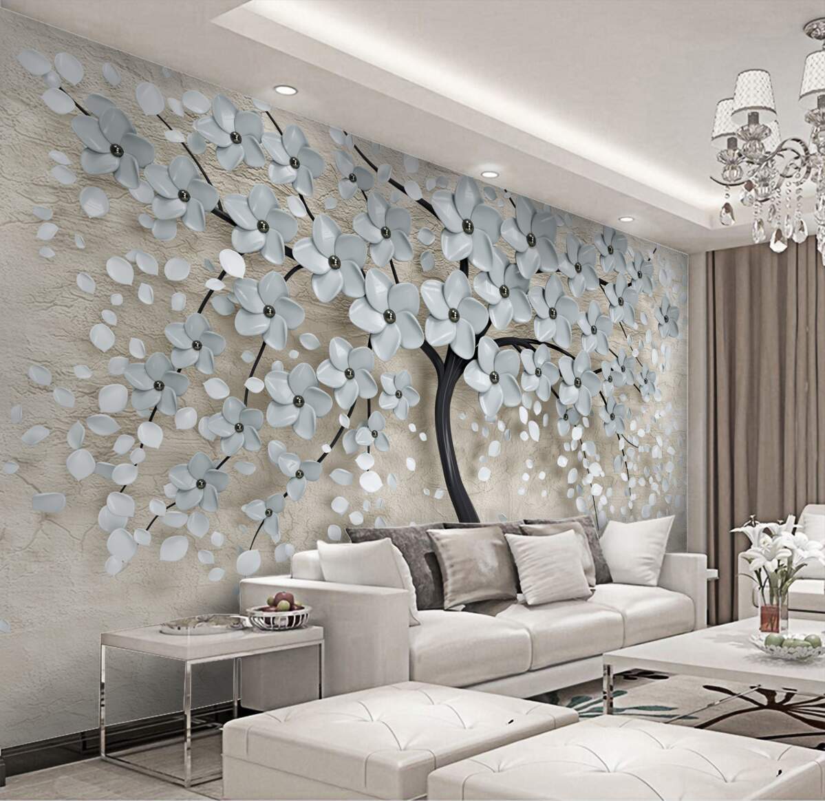 Fototapeta gęsto kwitnące drzewo