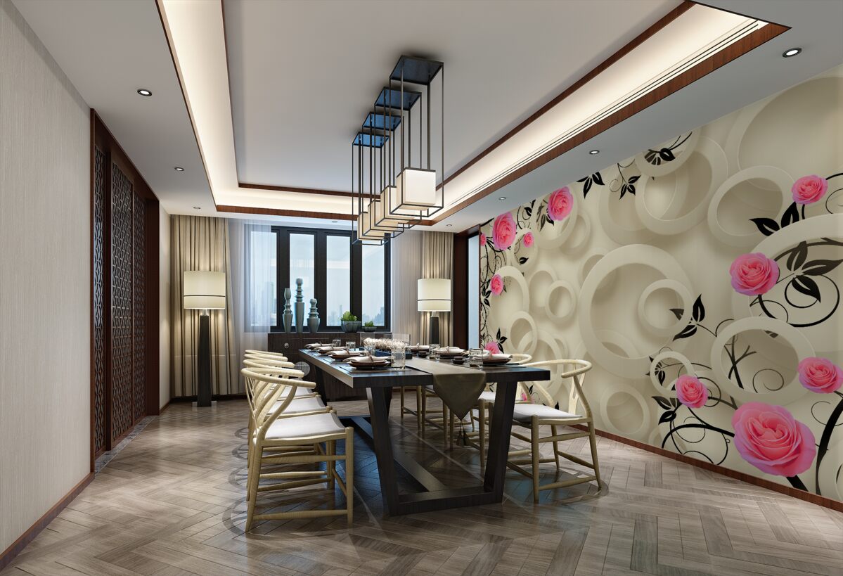 Fototapeta różowe pąki róż z czarnymi płatkami na abstrakcyjnym tle