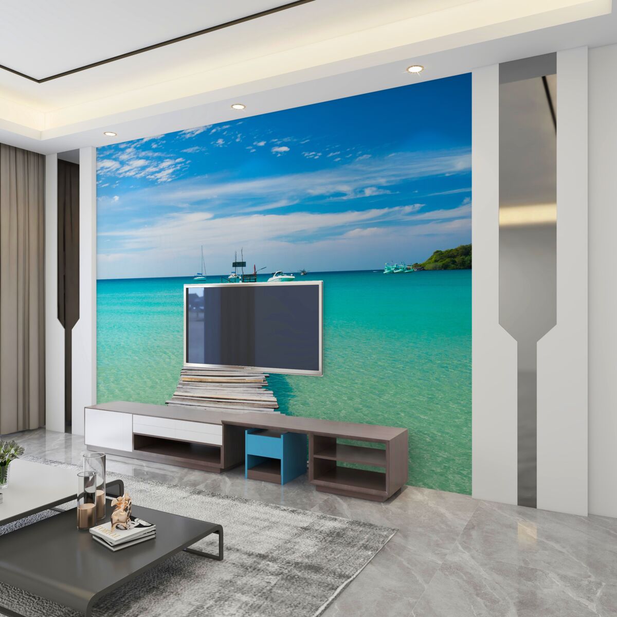 Fototapeta drewniany most w lazurowej wodzie