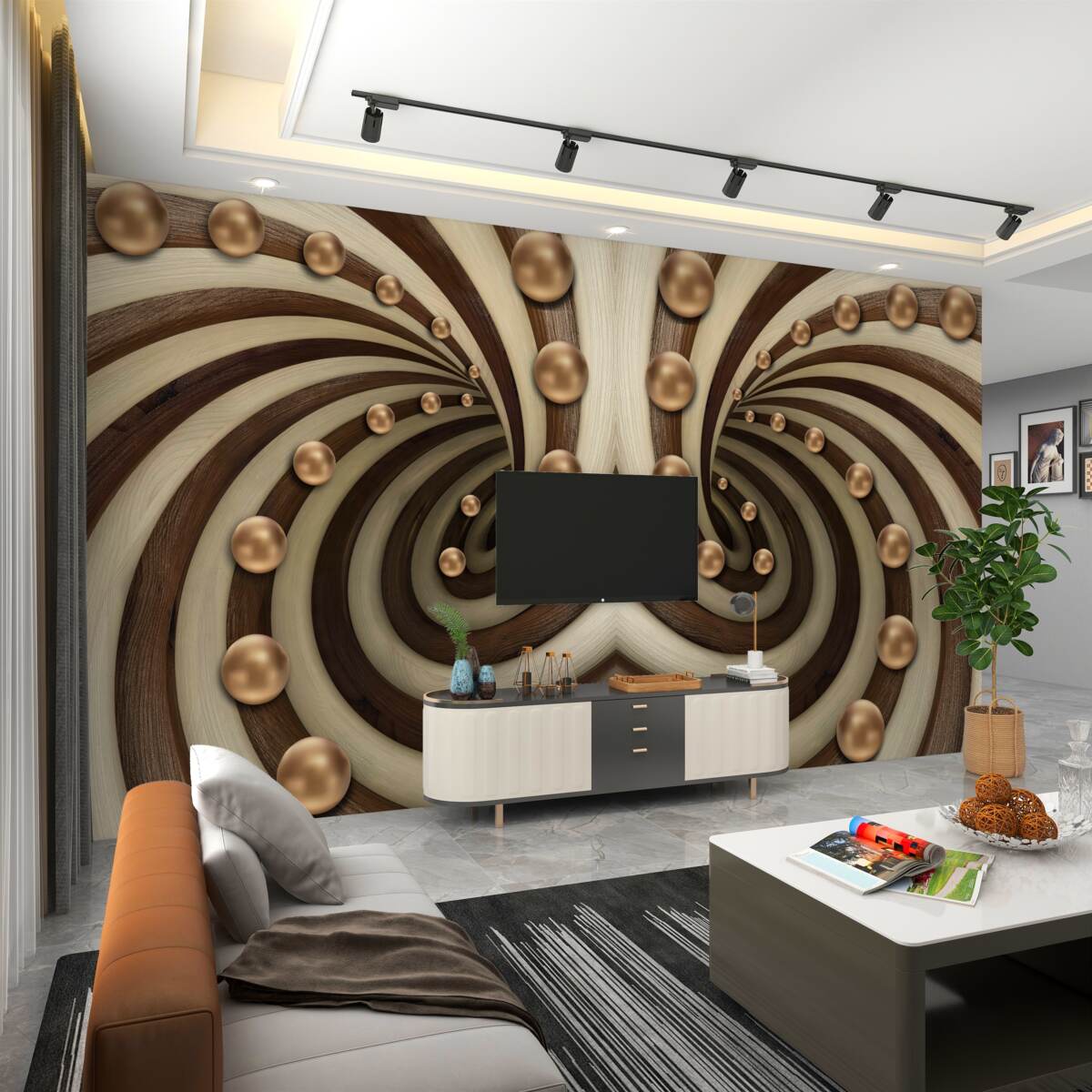 Fototapeta złote kulki spadają wzdłuż pasków