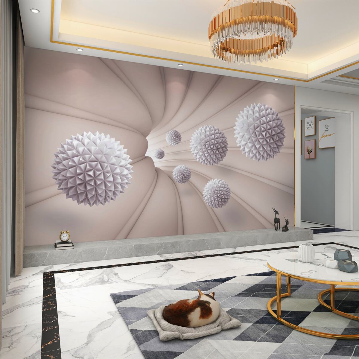 Fototapeta ostre kule wlatują do tunelu