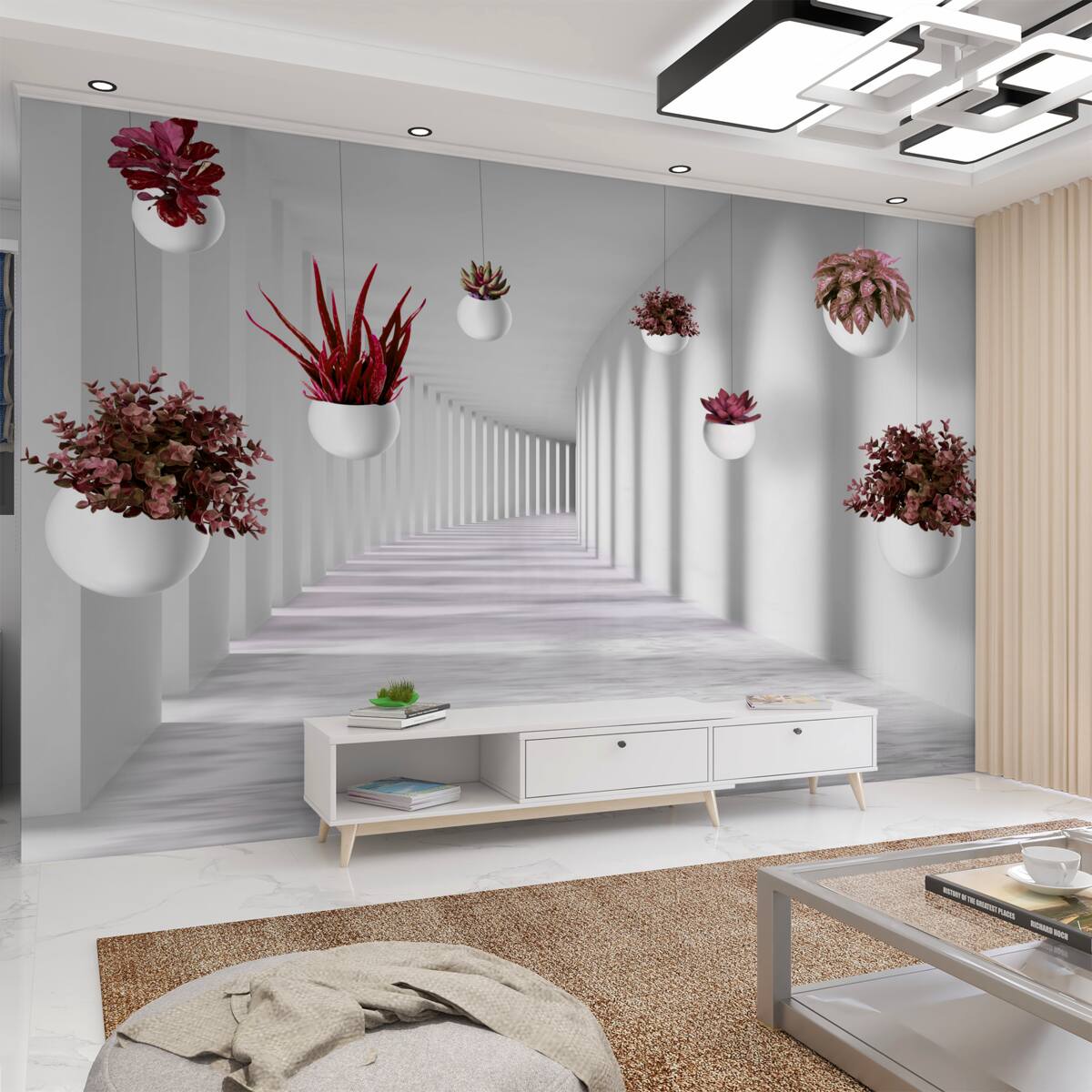 Fototapeta pływające białe doniczki