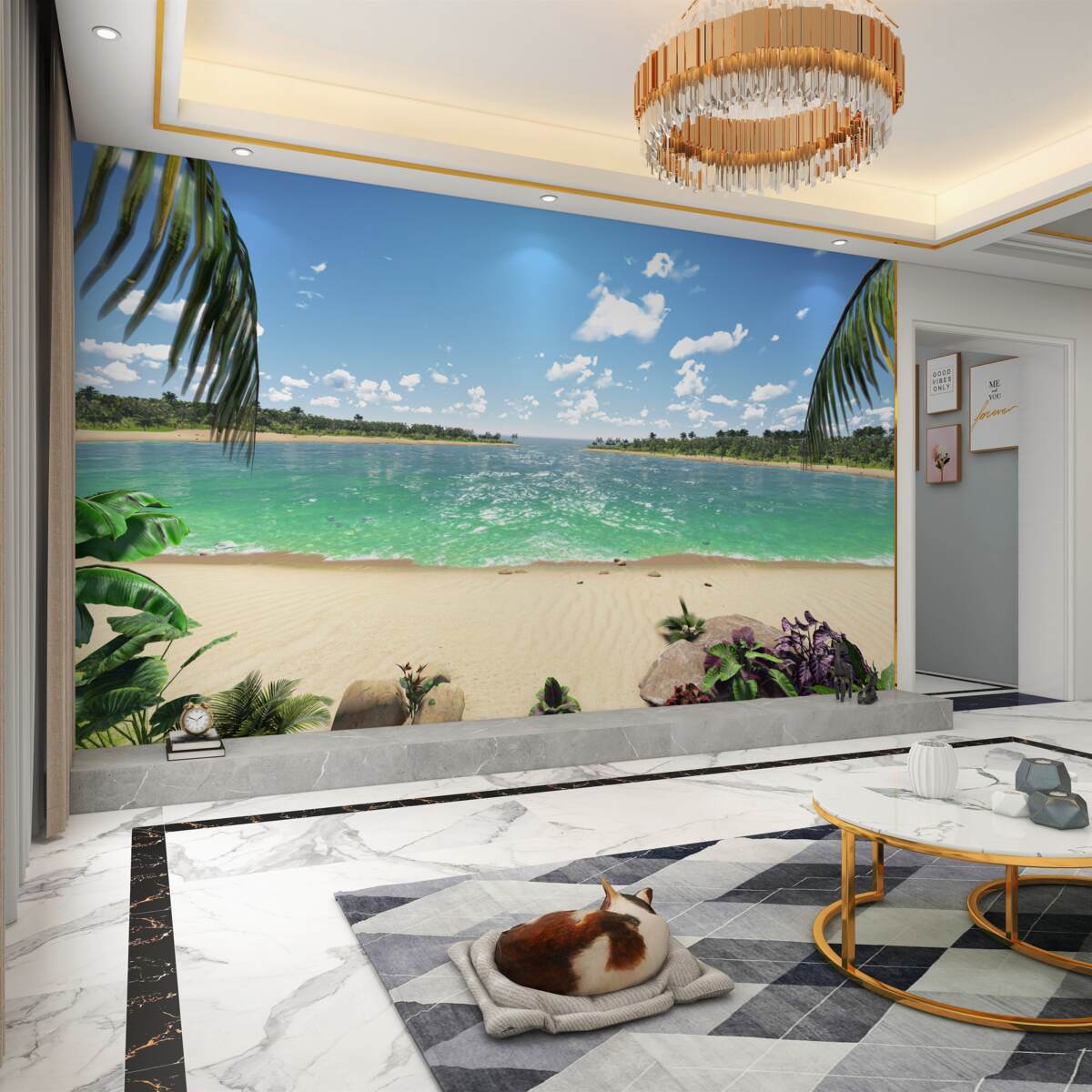 Fototapeta piaszczysta plaża na Lazurowym Wybrzeżu