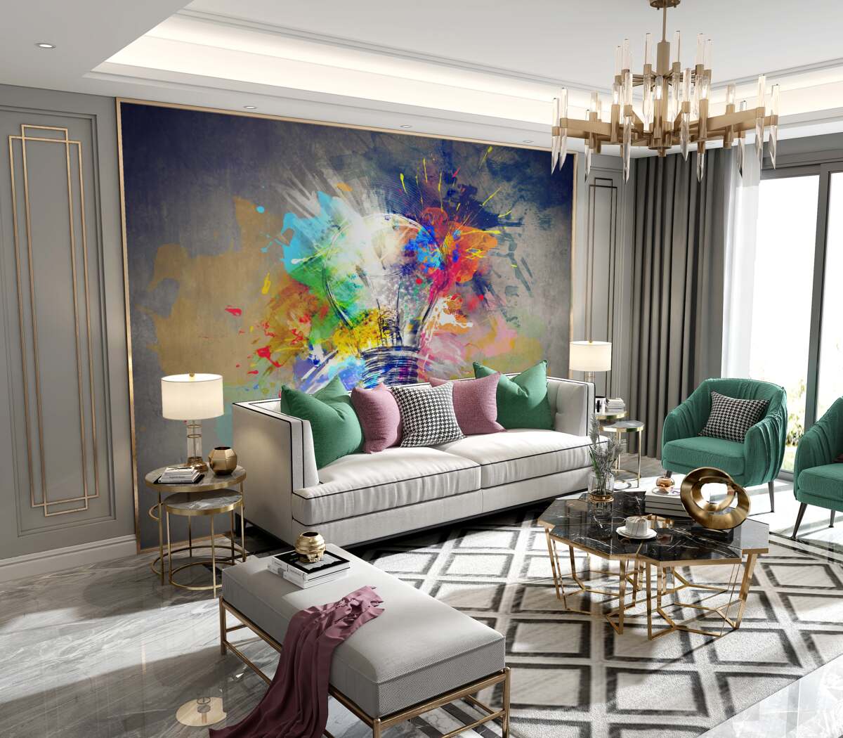 Fototapeta żarówka w jasnych kolorach