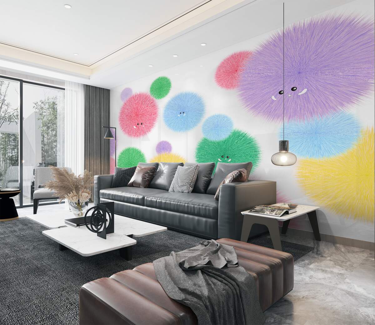 Fototapeta kolorowe kulki z twarzami