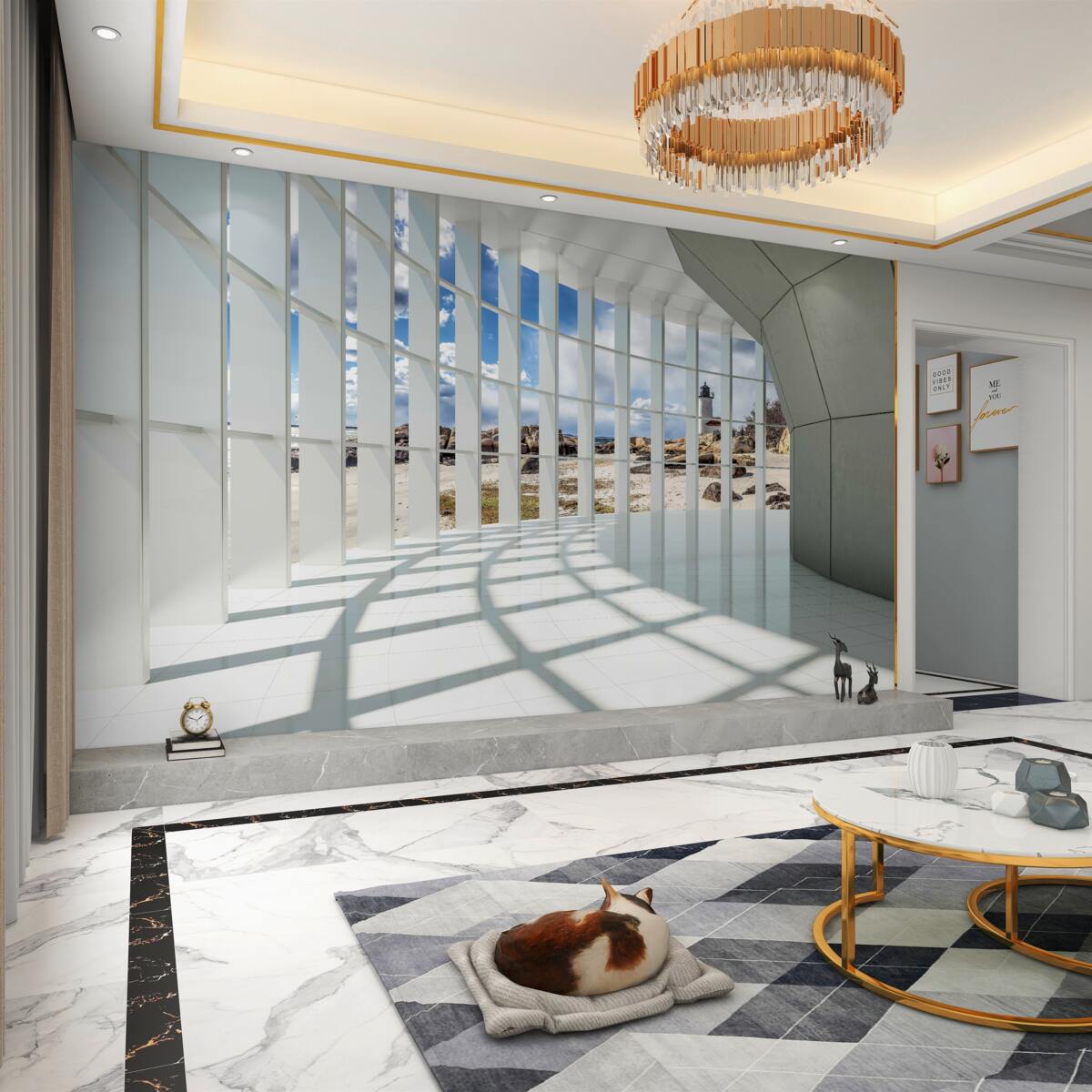 Fototapeta promienie słońca w tunelu