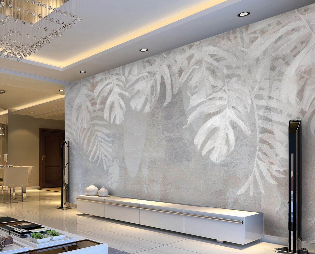 Fototapeta białe liście palmowe