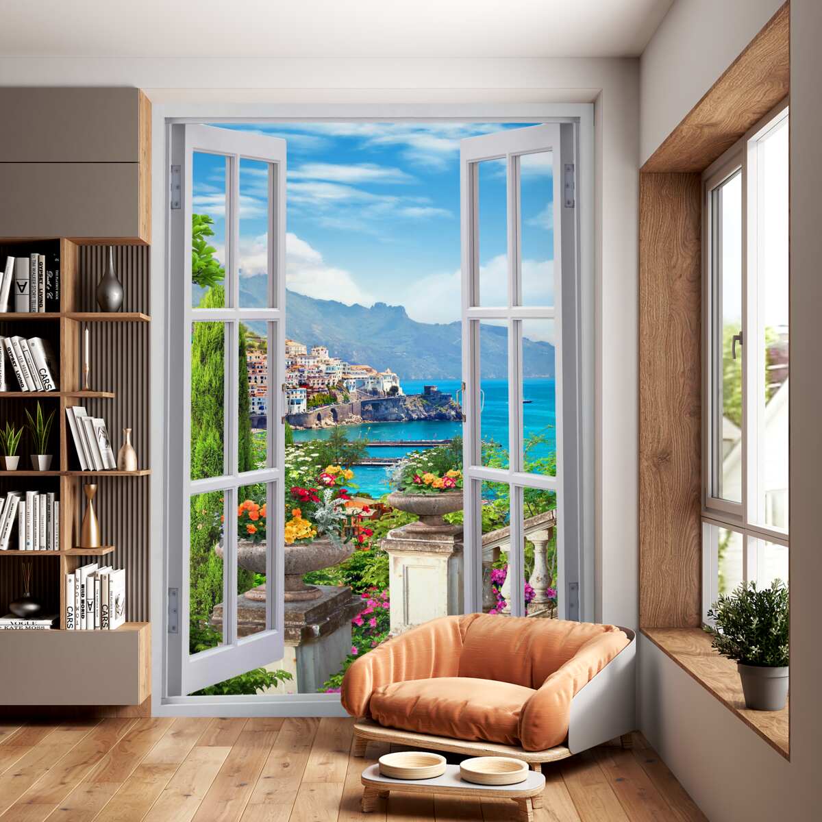 Fototapeta piękny krajobraz widoczny z okna