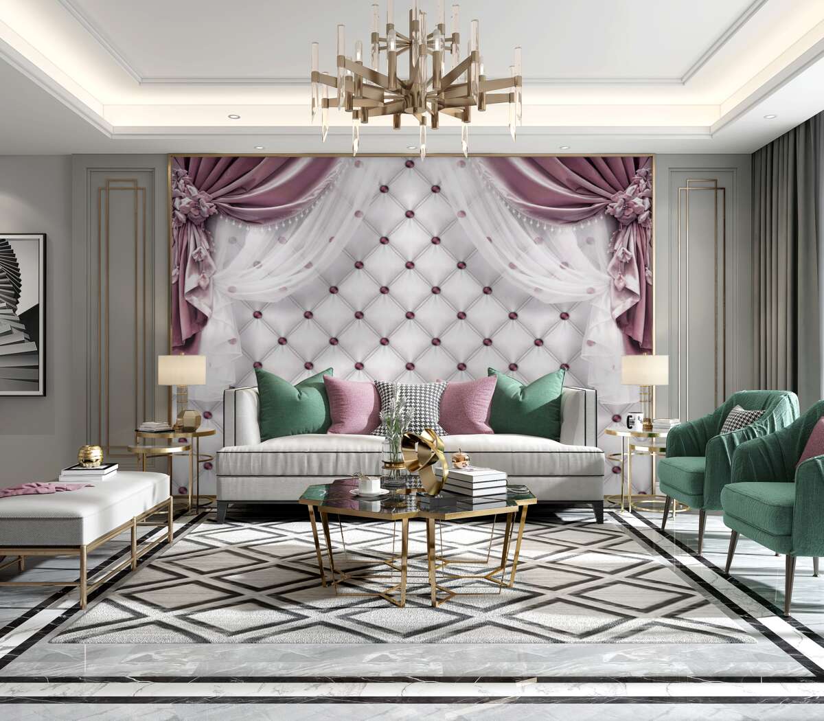 Fototapeta liliowe zasłony