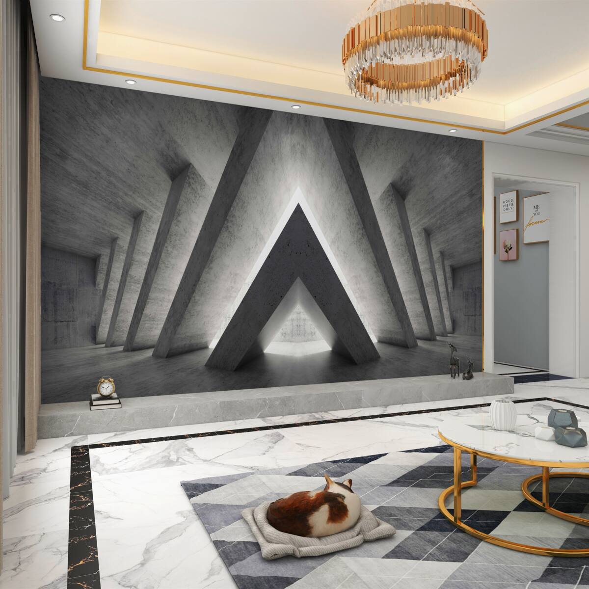 Fototapeta długi futurystyczny korytarz