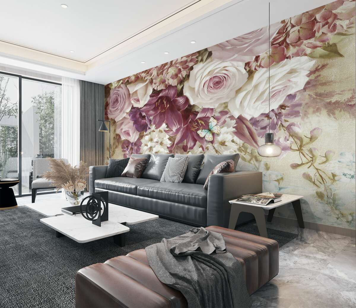 Fototapeta bukiet kwiatów w delikatnych odcieniach