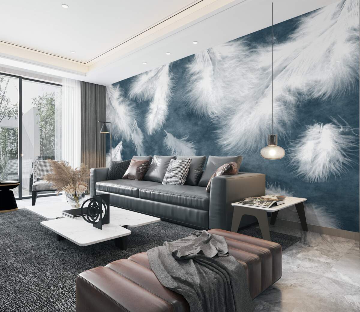 Fototapeta lot białych piór