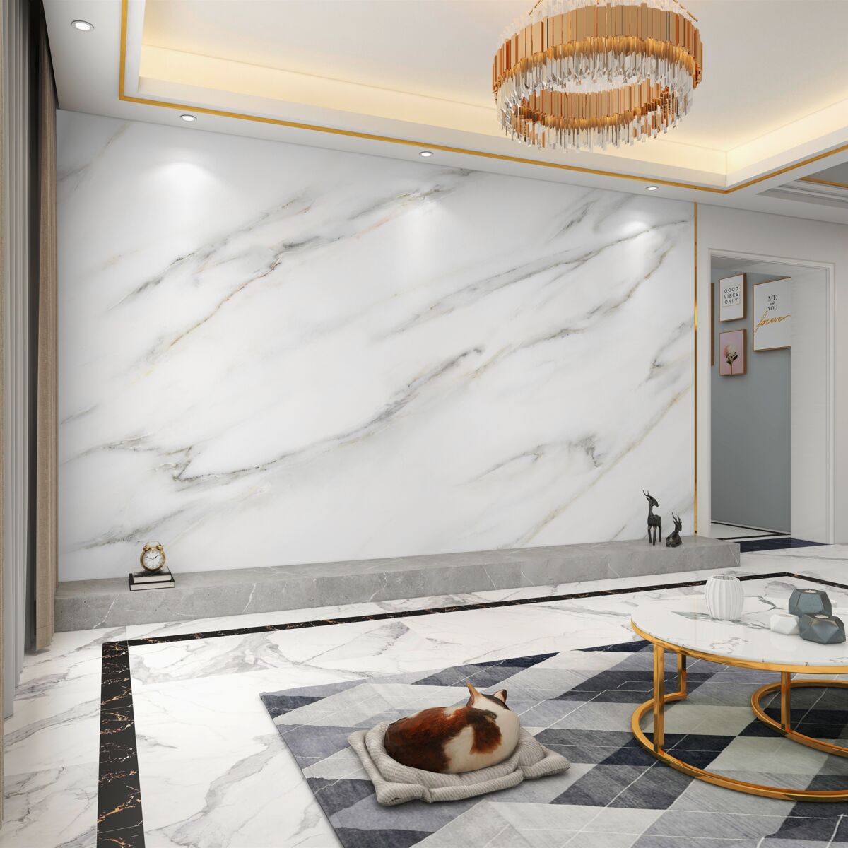 Fototapeta tło w postaci białego i szarego marmuru