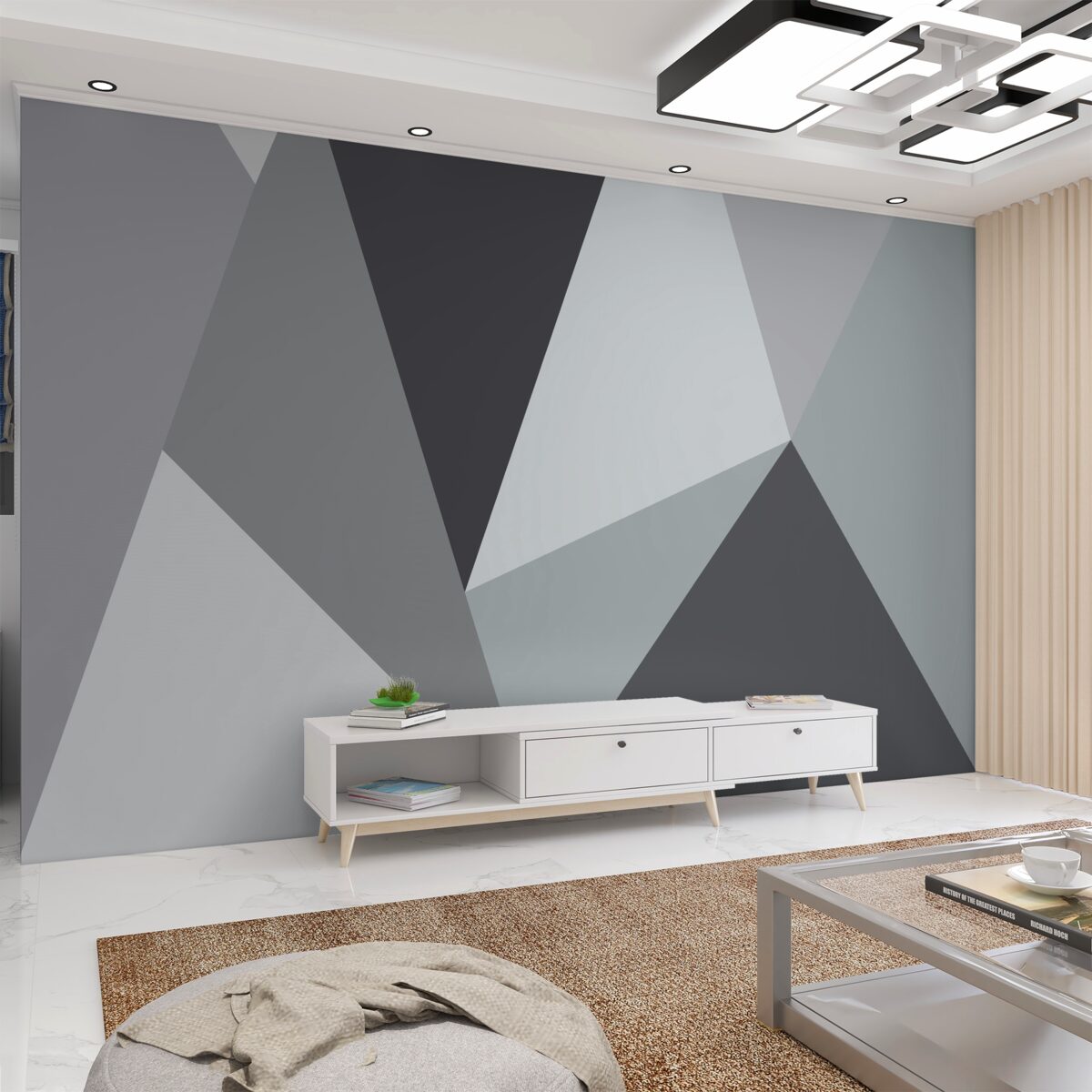 Fototapeta szare abstrakcyjne kształty geometryczne