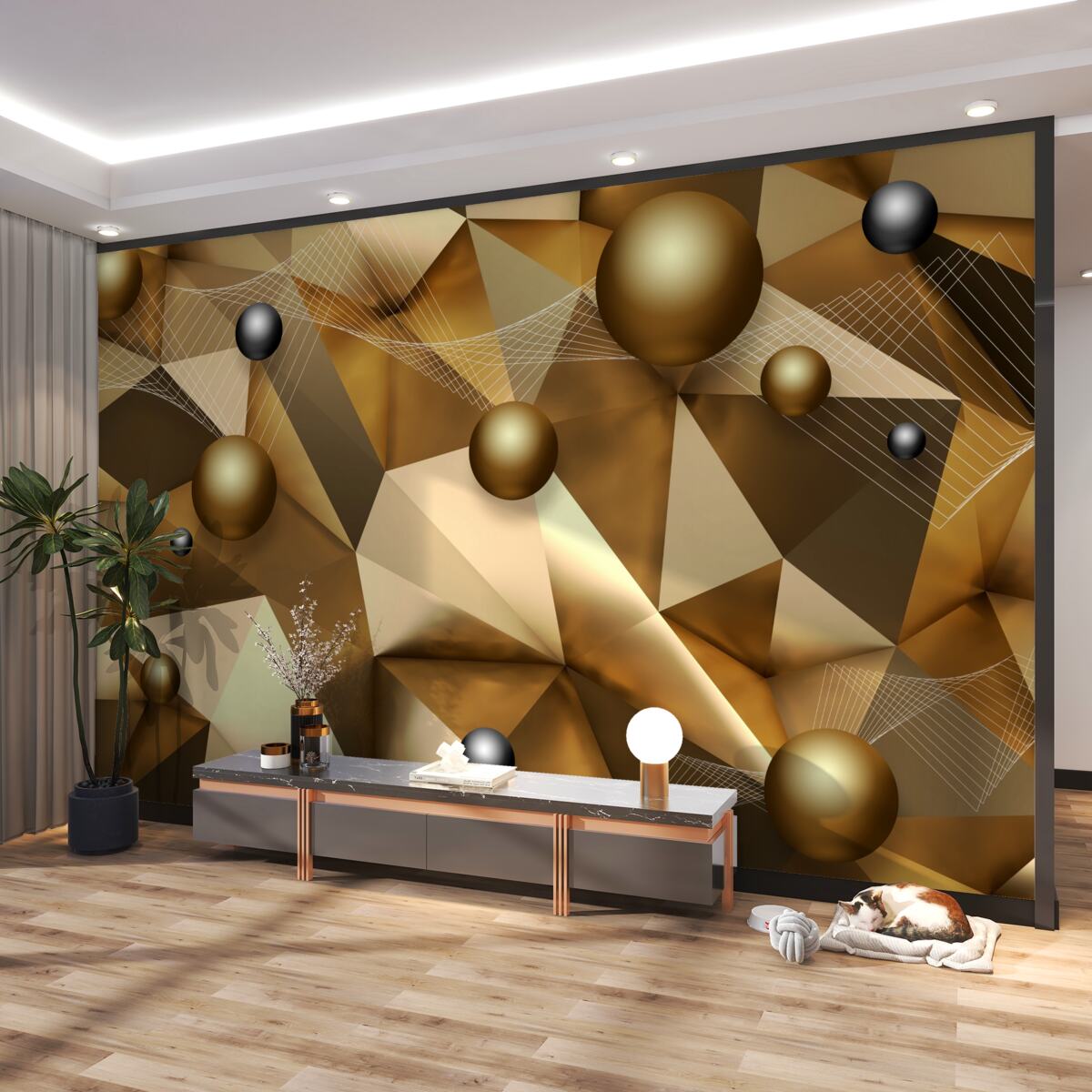 Fototapeta geometryczne kształty i kule