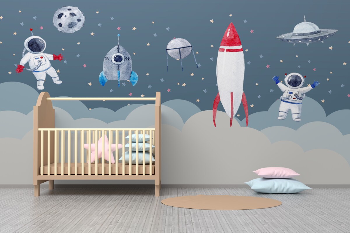 Fototapeta Astronauci i rakiety w kosmosie