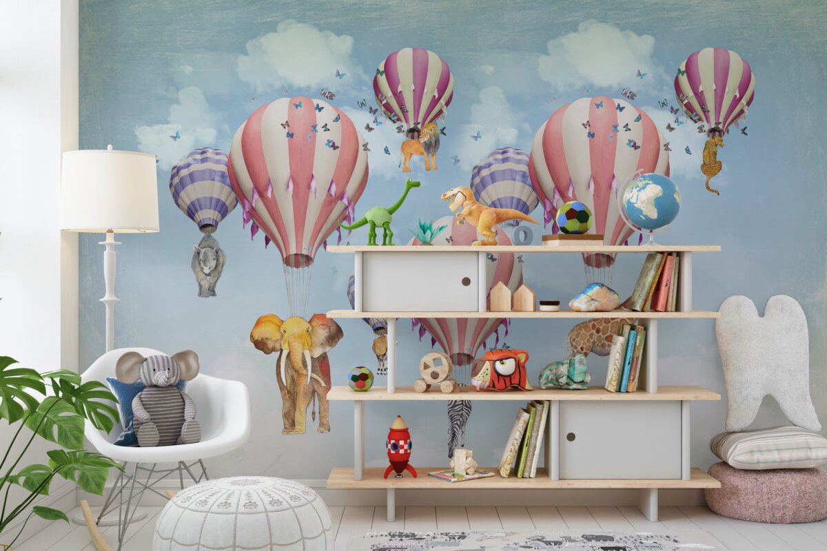 Fototapeta Zwierzęta związane z balonami