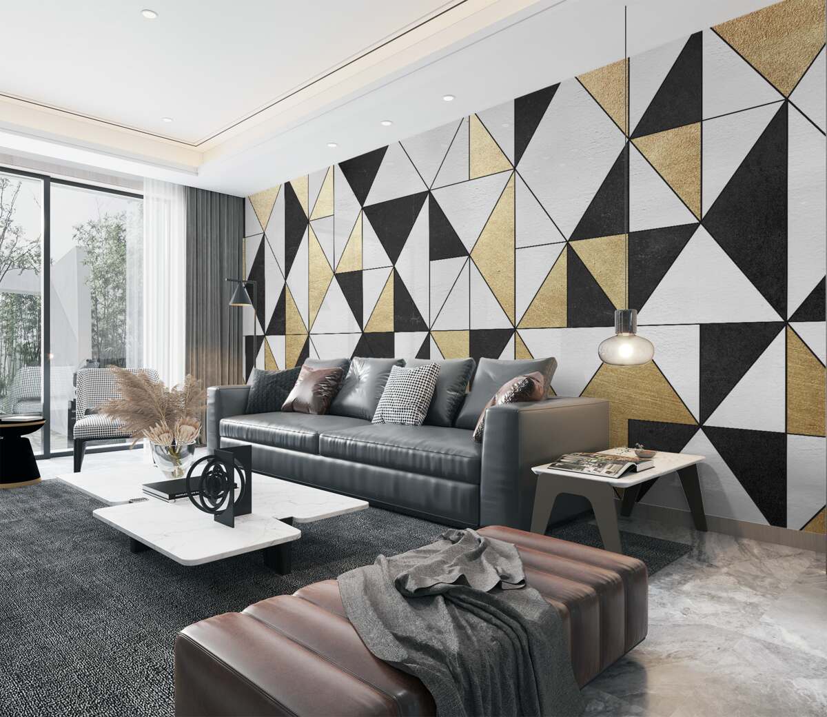 Fototapeta czarne, białe i złote diamenty