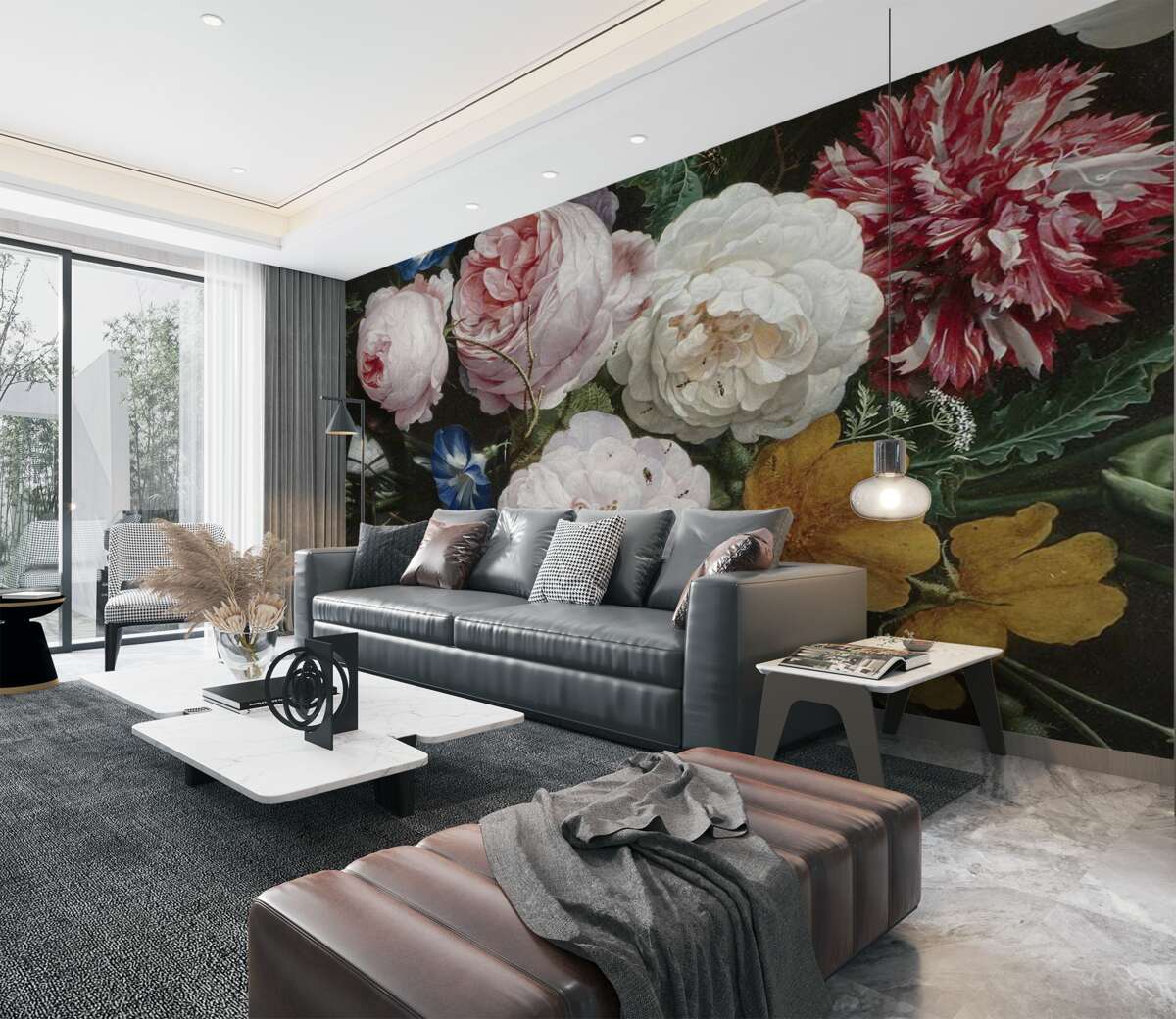 Fototapeta duże kwiaty delikatnych kwiatów