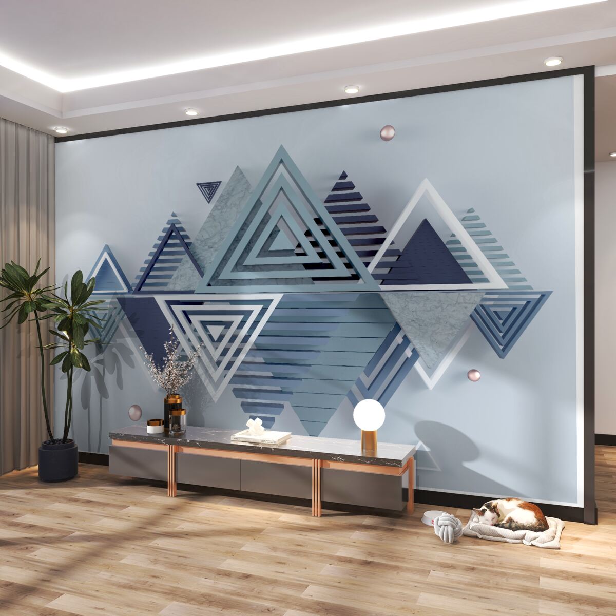 Fototapeta nowoczesne trójwymiarowe trójkąty