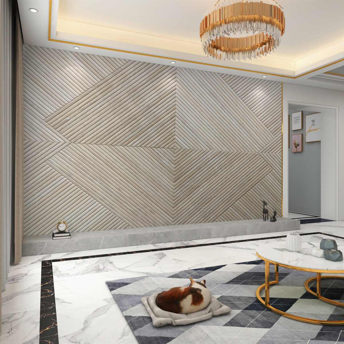 Fototapeta beżowa boazeria