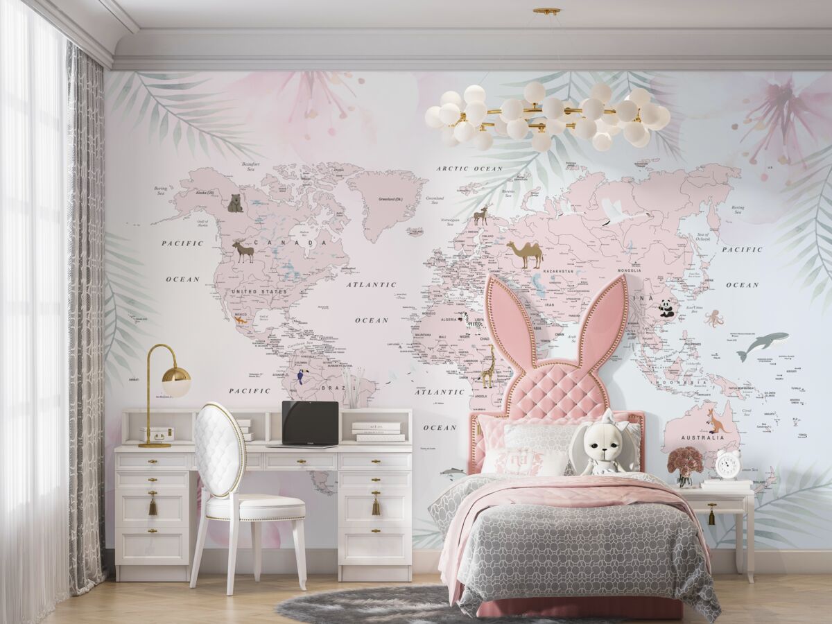 Fototapeta Mapa świata na jasnym i miękkim tle