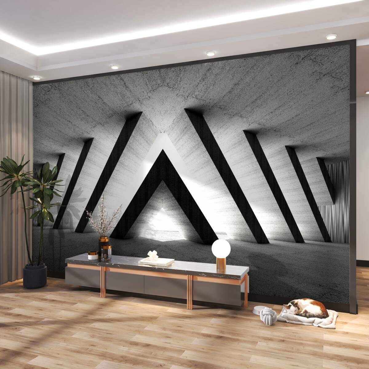 Fototapeta szary abstrakcyjny korytarz