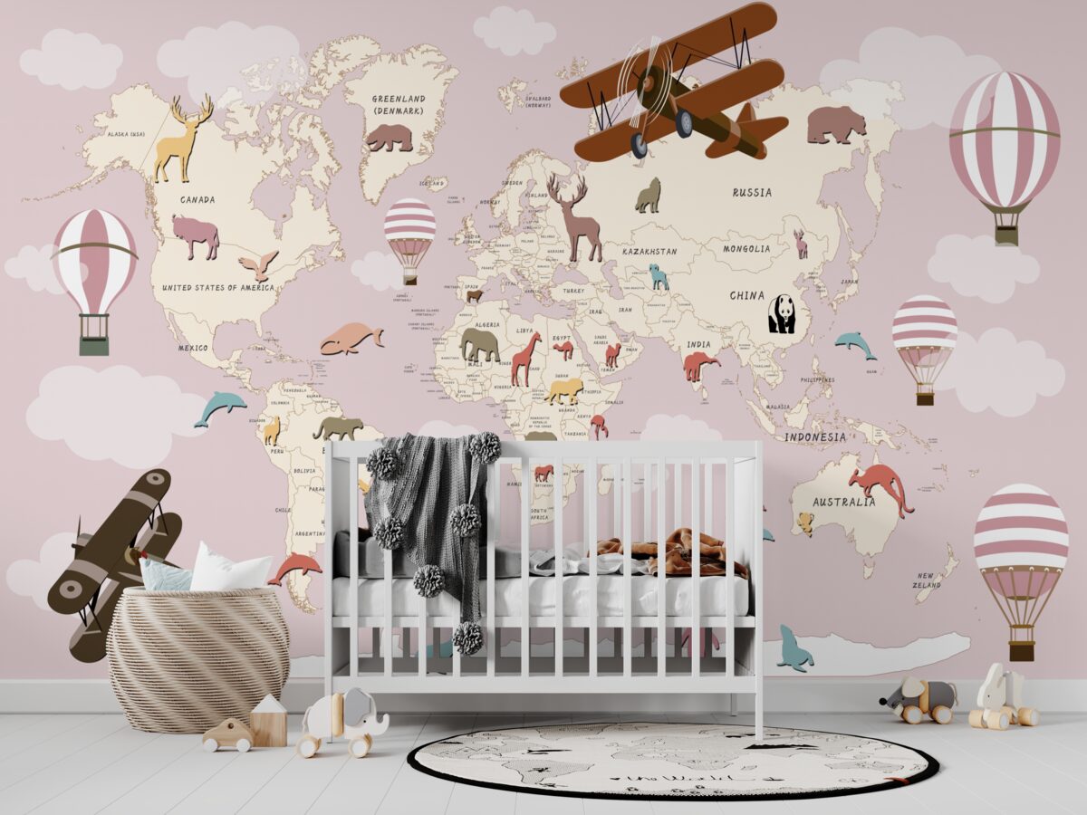 Fototapeta Mapa świata z różnymi szczegółami