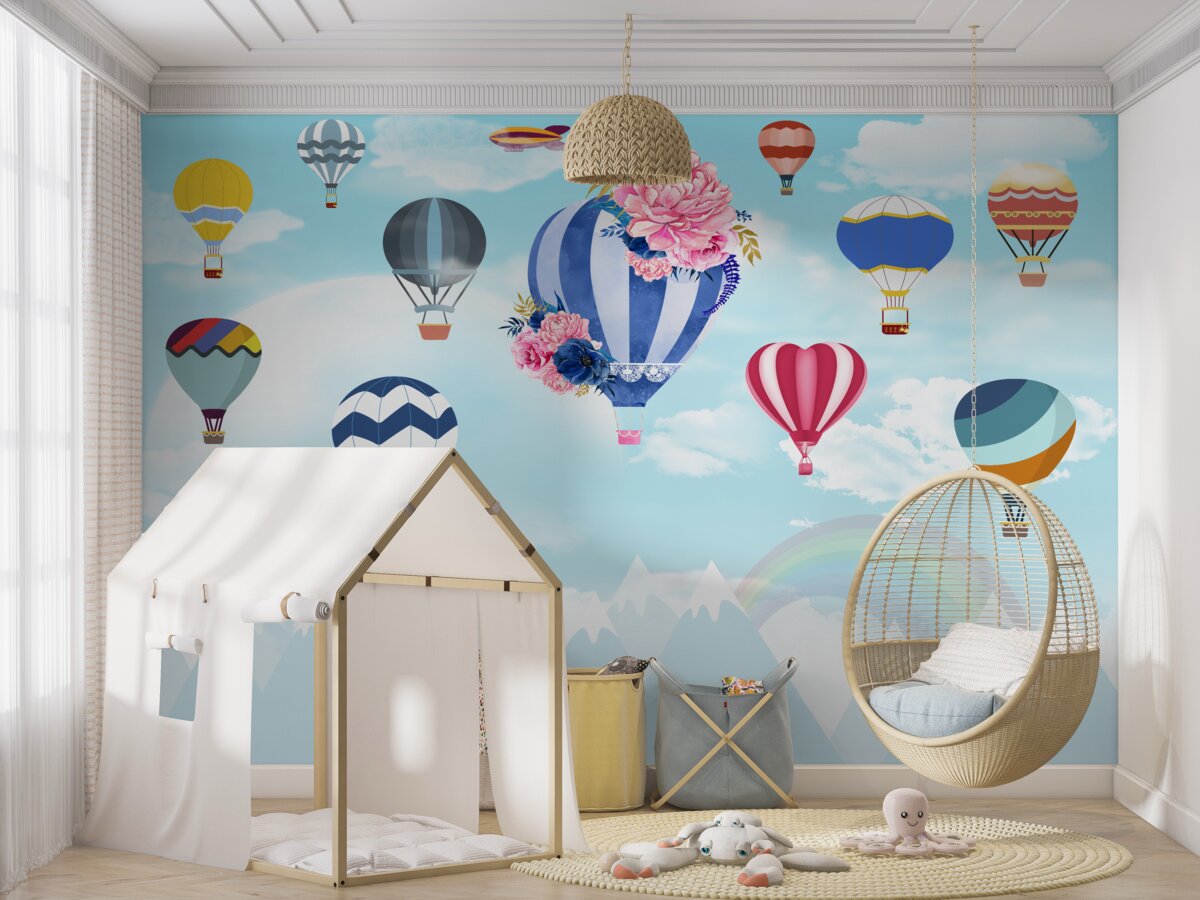 Fototapeta Kolorowe balony na ogrzane powietrze na niebie