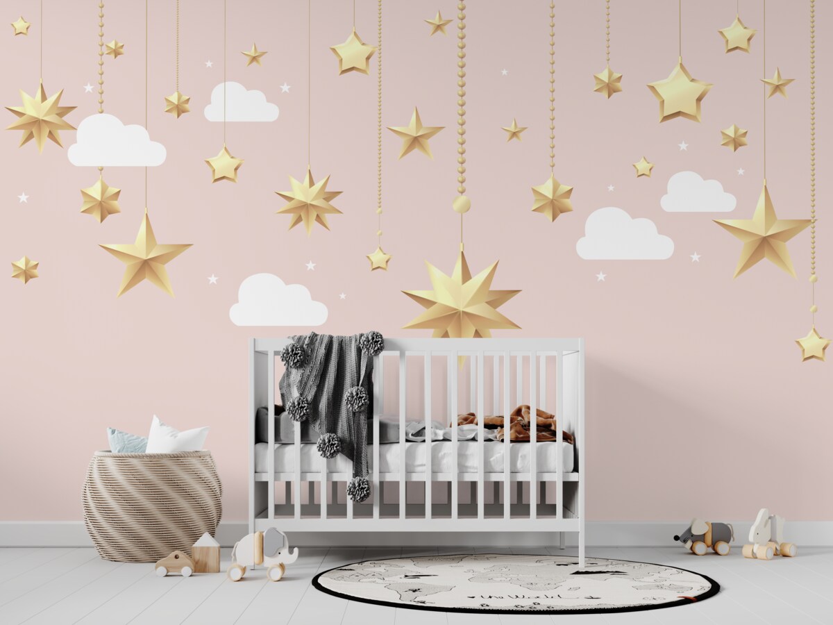 Fototapeta Wiszące złote gwiazdki