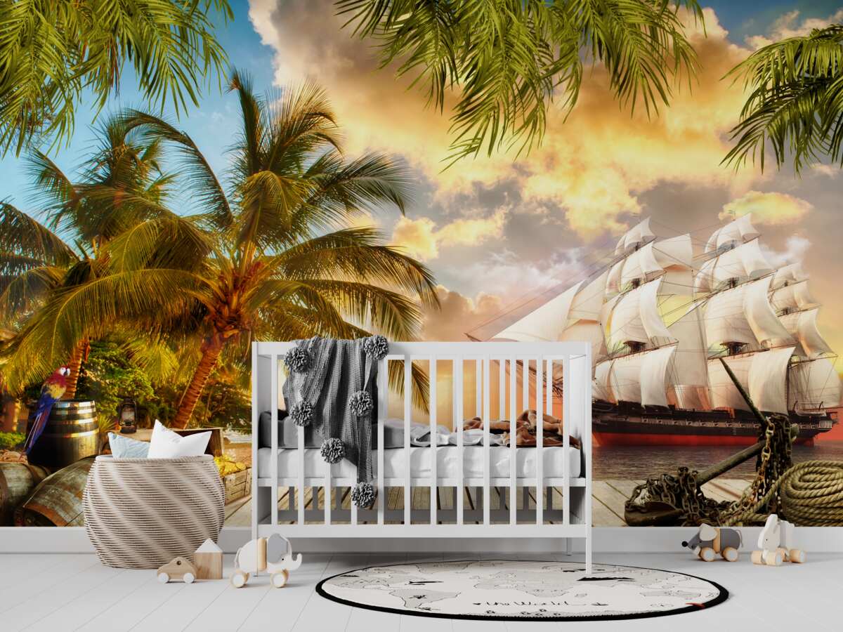 Fototapeta Statek zbliża się do brzegu