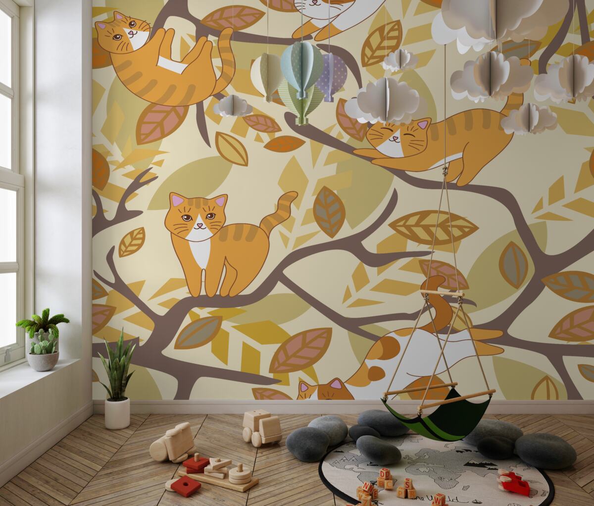 Fototapeta Foki szafranowe na drzewie