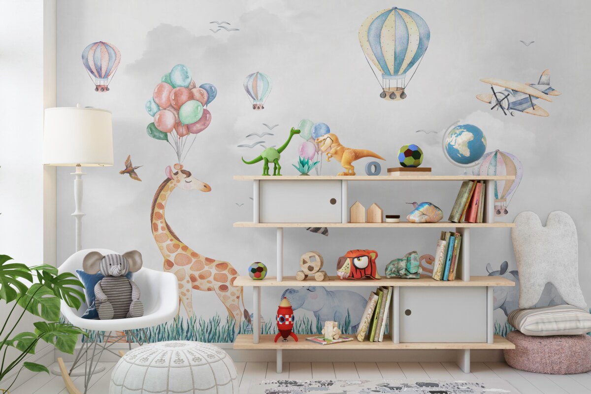 Fototapeta Balony i balony latają nad zwierzętami